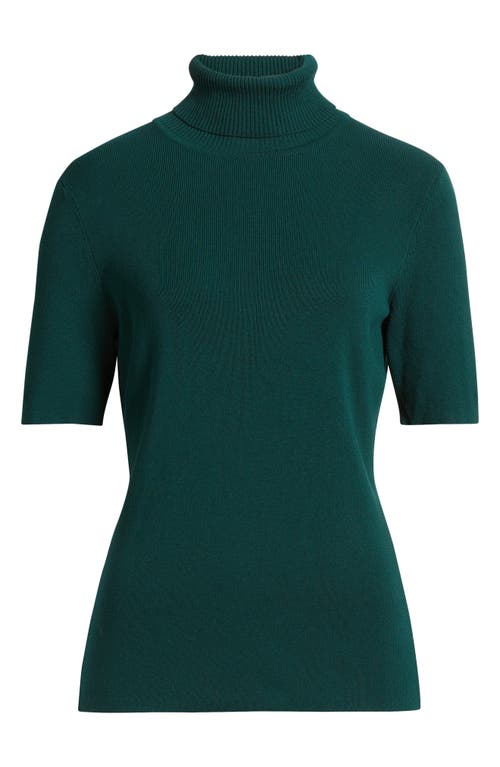 Anne Klein Short Sleeve Turtleneck Sweater In Green