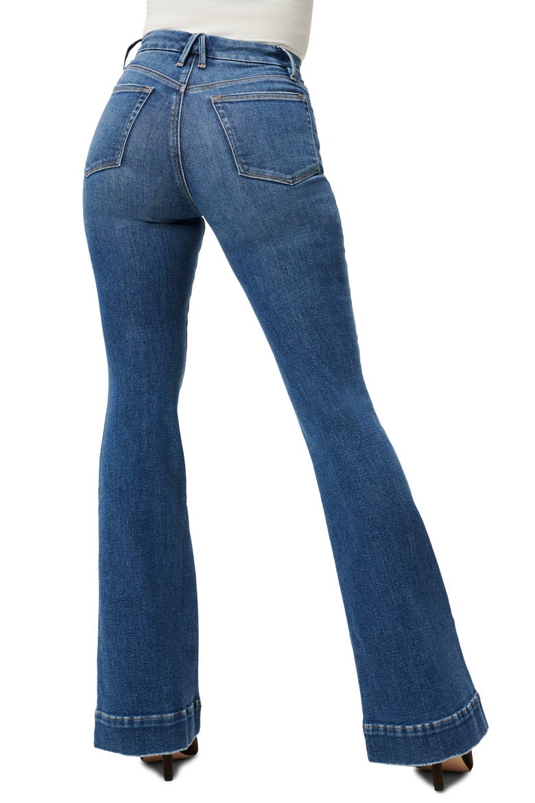 Good Legs High Waist V-Back Flare Jeans, Alternate, color, BLUE843