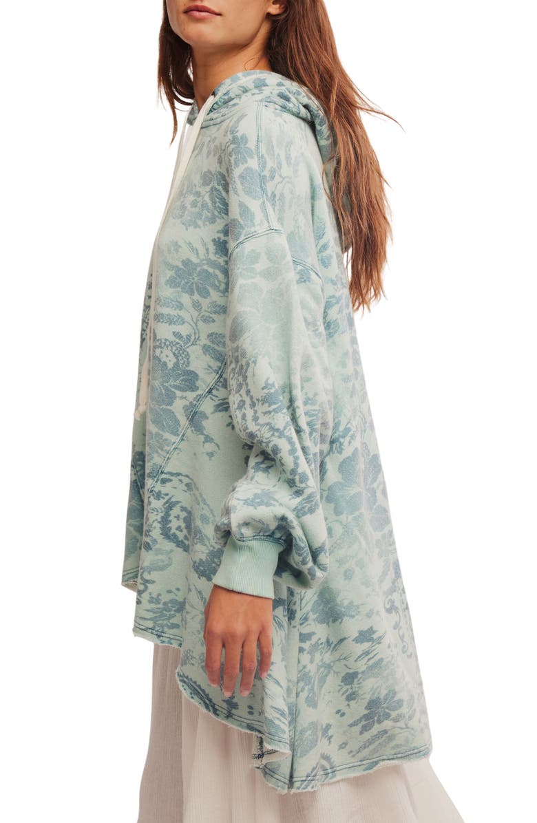 Free People Magpie Cotton High-Low Hoodie, Alternate, color, Ice Combo