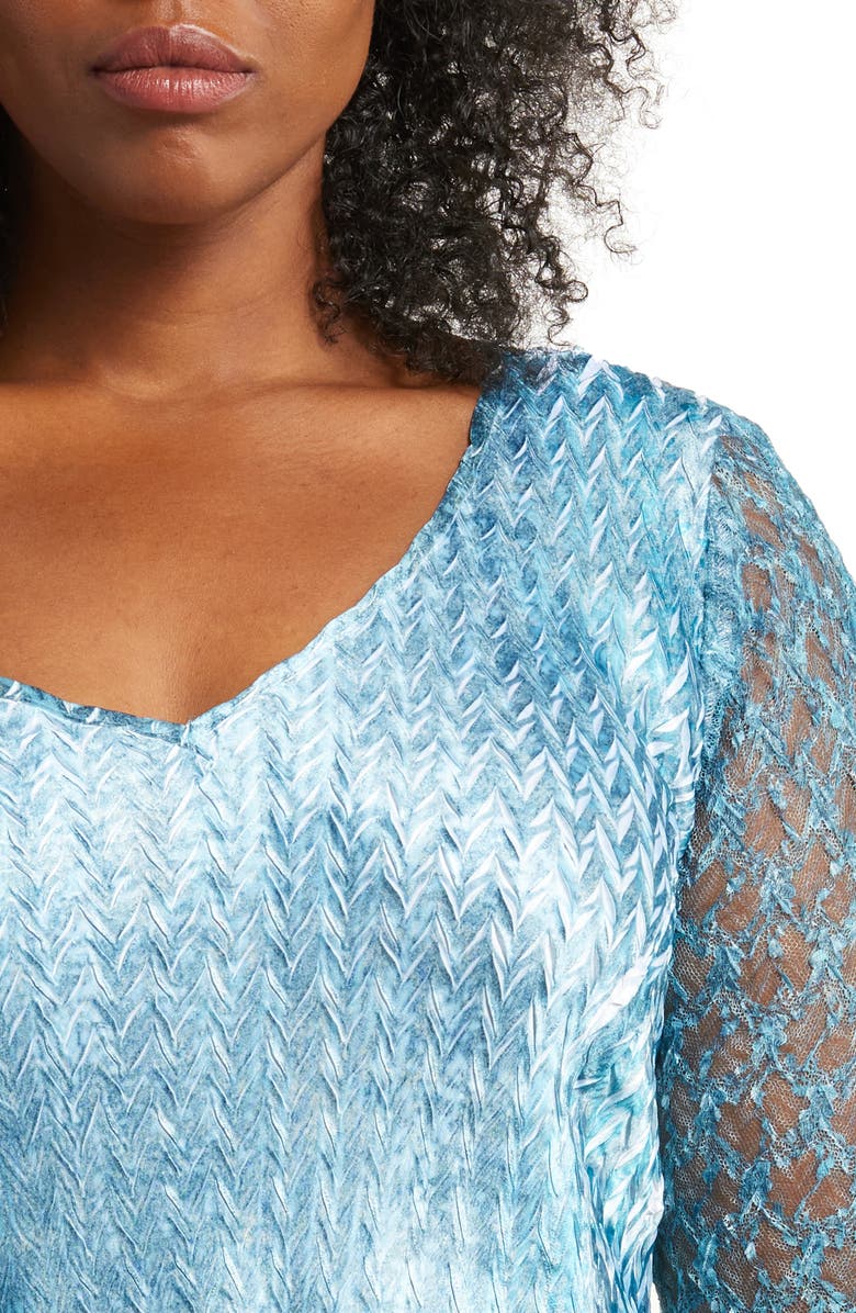 Komarov Lace Sleeve Charmeuse Cocktail Dress, Alternate, color,