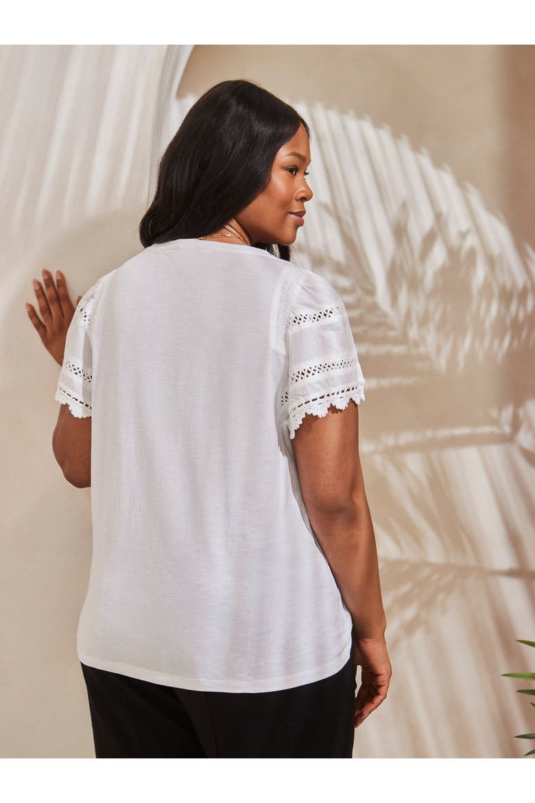 Angel Sleeve Neck Top, Alternate, color, White