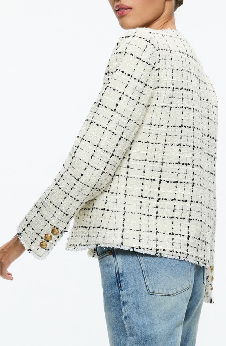 Alice + Olivia Dumont Boxy Tweed Jacket, Alternate, color,