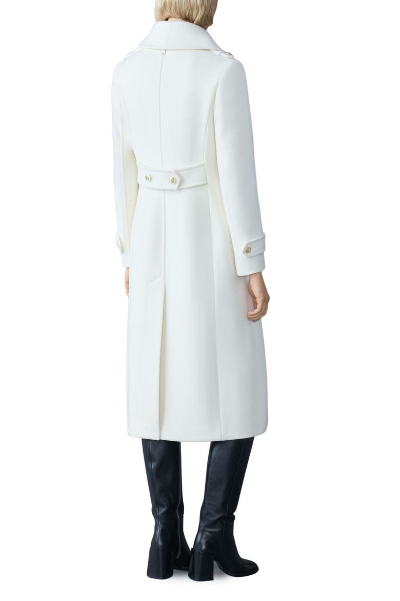 Elodie Double Breasted Military Maxi Coat, Alternate, color, CREAM