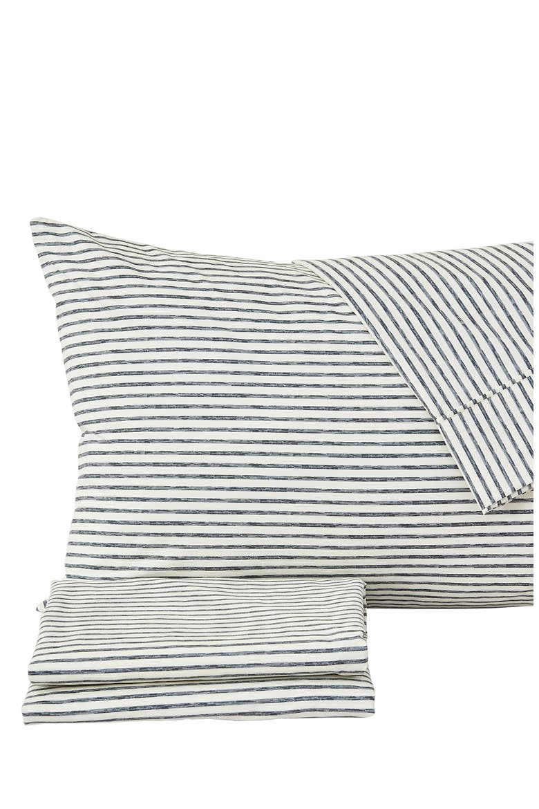 Stripe Microfiber Sheet Set, Alternate, color, DARK GREY