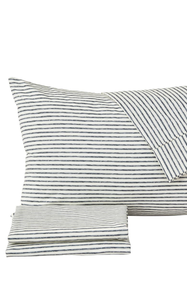 Woven & Weft Stripe Microfiber Sheet Set, Alternate, color, Dark Grey