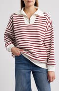 Brooklyn Industries Stripe Half-Zip Cotton Sweatshirt