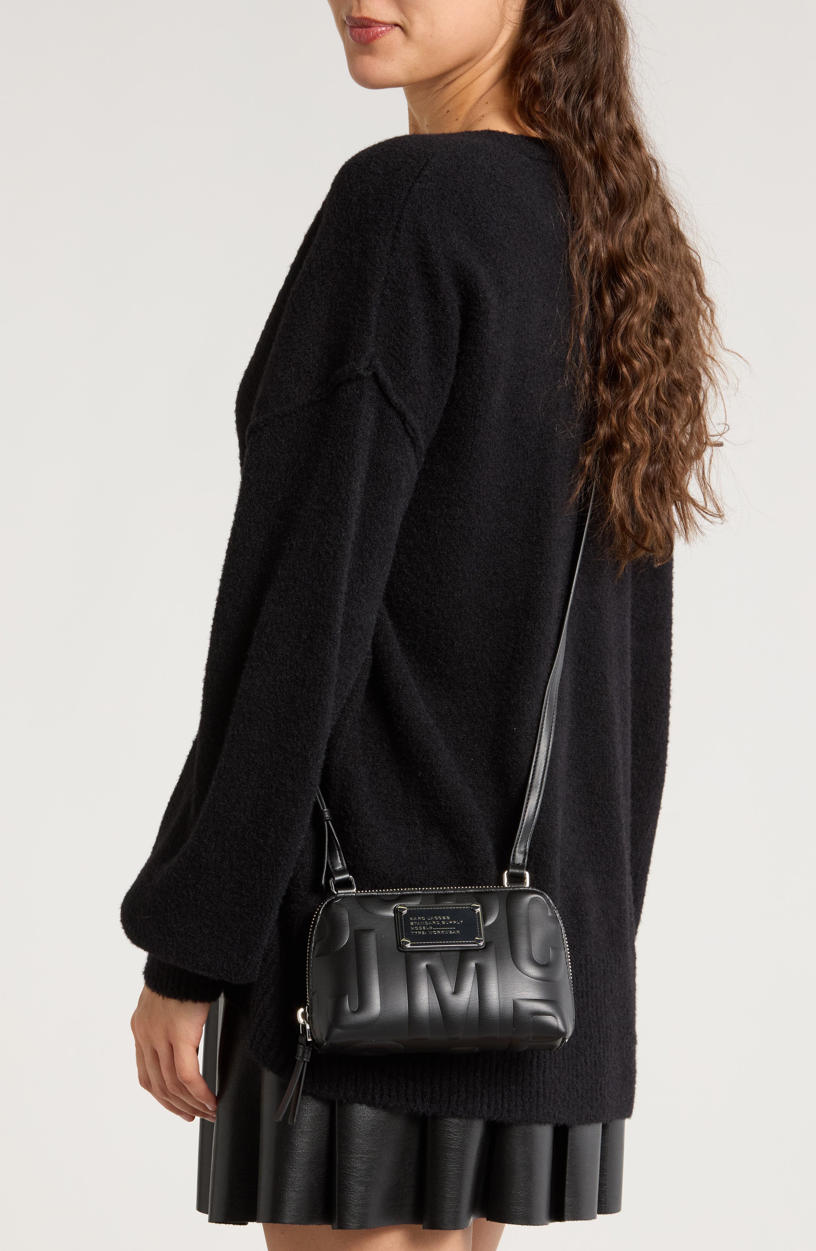 Marc Jacobs Small Embossed Crossbody Pouch, Alternate, color, 