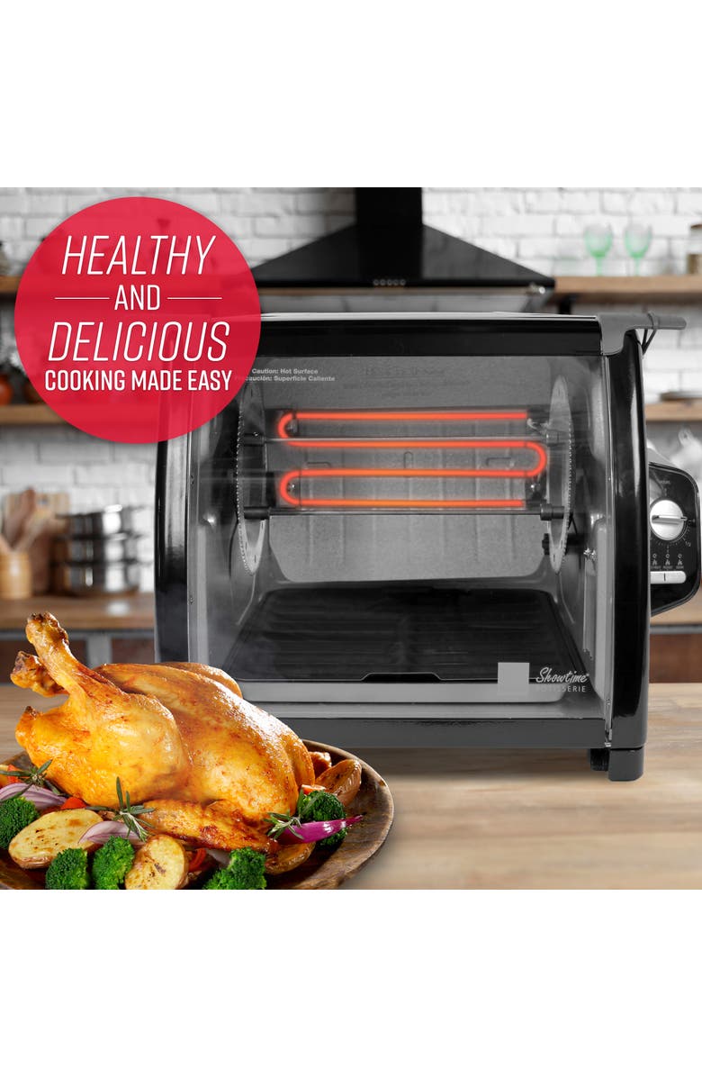 RONCO Modern Rotisserie Oven, Large Capacity (15lbs) Countertop Oven, Multi-Purpose Basket for Versatile Cooking, Easy-to-Use Controls, Alternate, color, Black