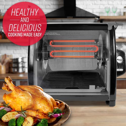 Ronco Modern Rotisserie Oven, Large Capacity (15lbs) Countertop Oven, Multi-purpose Basket For Versatile C In Black