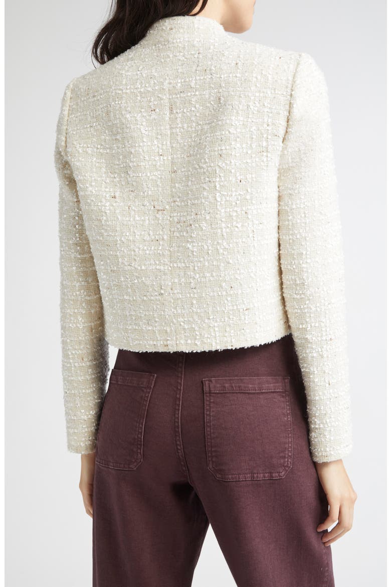 Wool Blend Bouclé Tweed Crop Jacket, Alternate, color, 01 WHITE