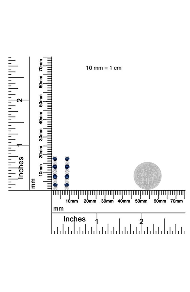 Haus of Brilliance 10K White Gold 2.5MM Sapphire Gemstone and 1/2 Cttw Diamond Hoop Earrings, Alternate, color, Blue Sapphire