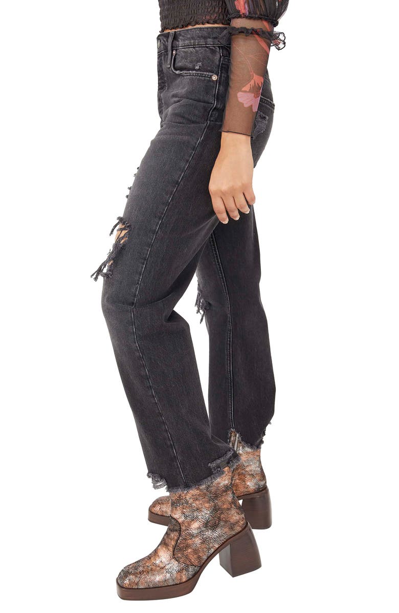 Free People We the Free Distressed Tapered Baggy Boyfriend Jeans, Alternate, color,