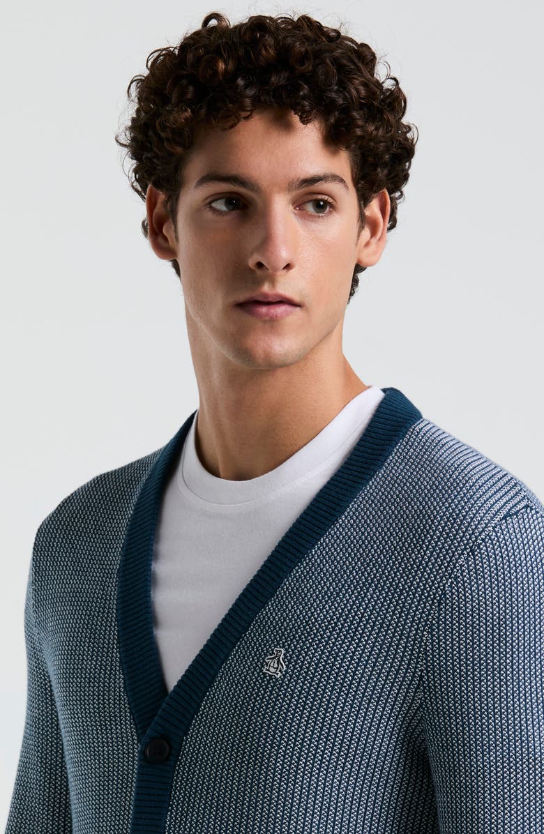 Original Penguin Tuck Stitch Cotton Cardigan, Alternate, color, 