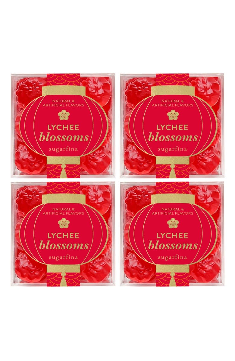 sugarfina Lunar New Year Set of 4 Lychee Blossoms Candy Cubes, Main, color,