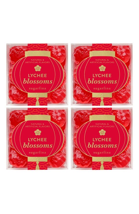 Lunar New Year Set of 4 Lychee Blossoms Candy Cubes