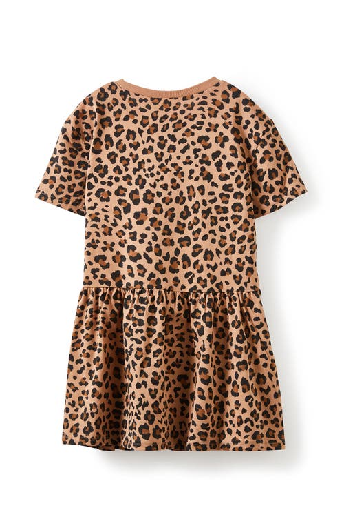 Shop Cotton On Kids Kid's Willow Short Sleeve Dress In Taupy Brown Leopard