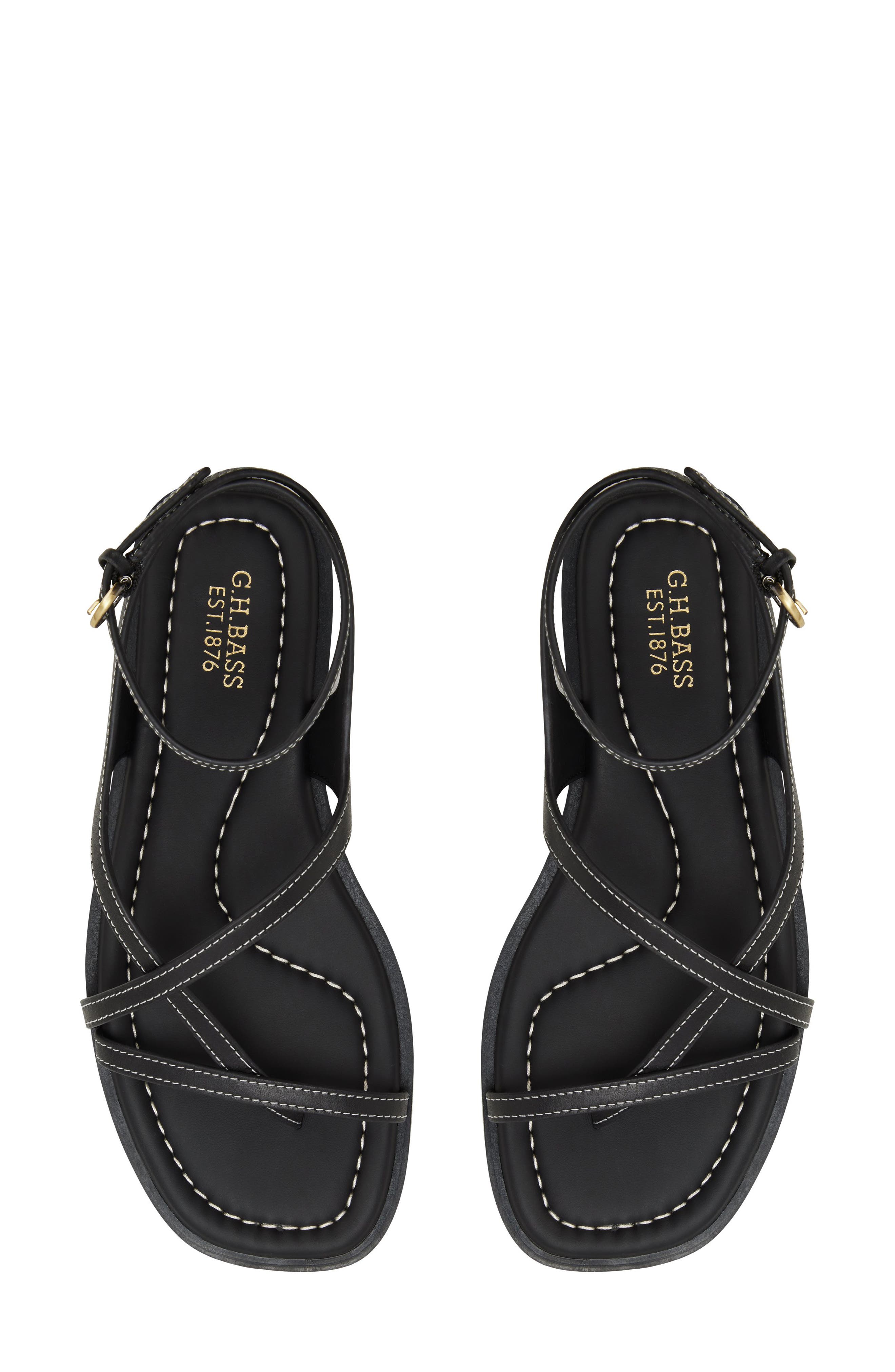 G.H.BASS Palmer Ankle Strap Sandal, Alternate, color, Black