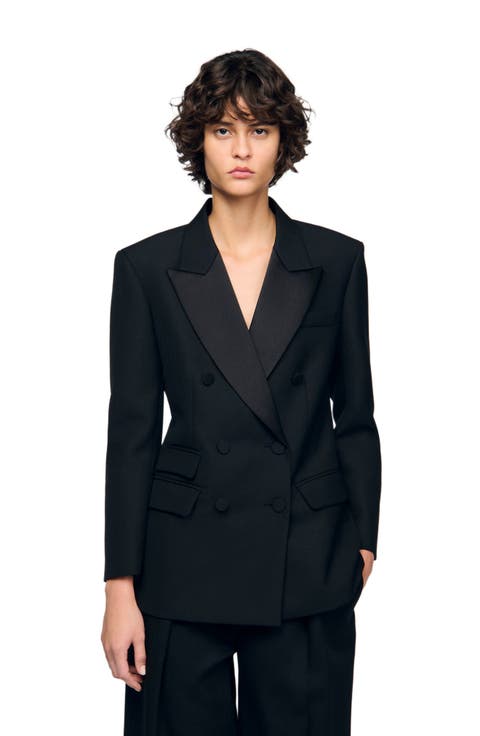 Tuxedo jacket with satin collar