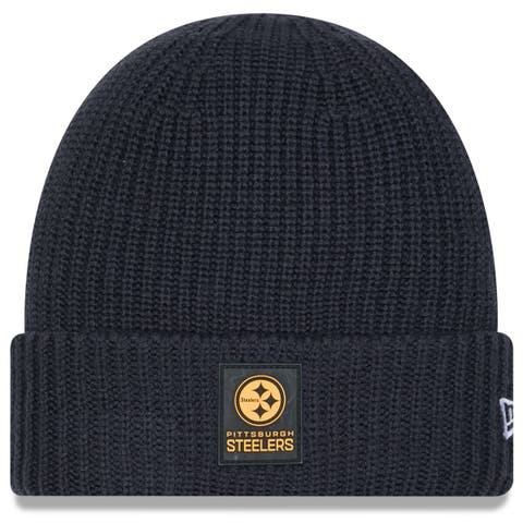 Men's New Era Charcoal Pittsburgh Steelers 2025 Sideline Cold Weather Cuffed Knit Hat