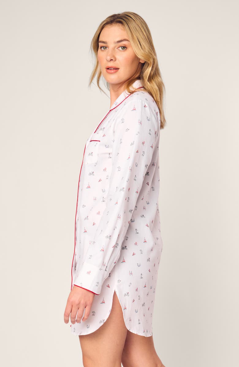 Petite Plume Coastal Charms Cotton Twill Nightshirt, Alternate, color, 