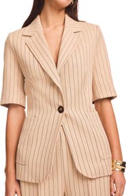 MINT VELVET Pin Stripe Short Sleeve Blazer
