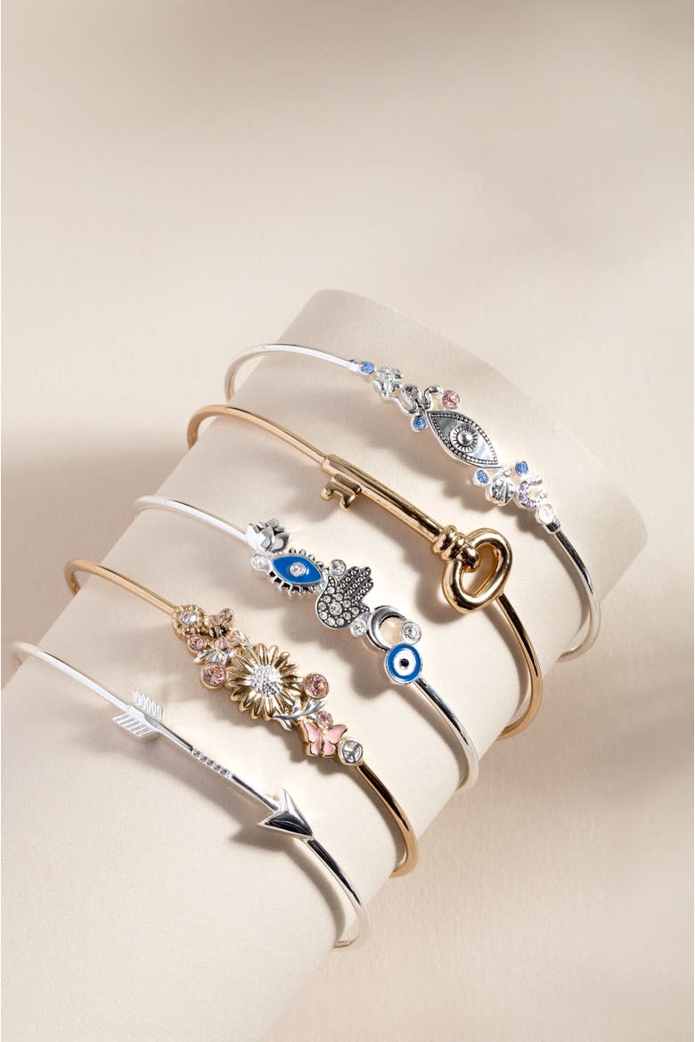 Protection Inline Bangle, Alternate, color, Silver