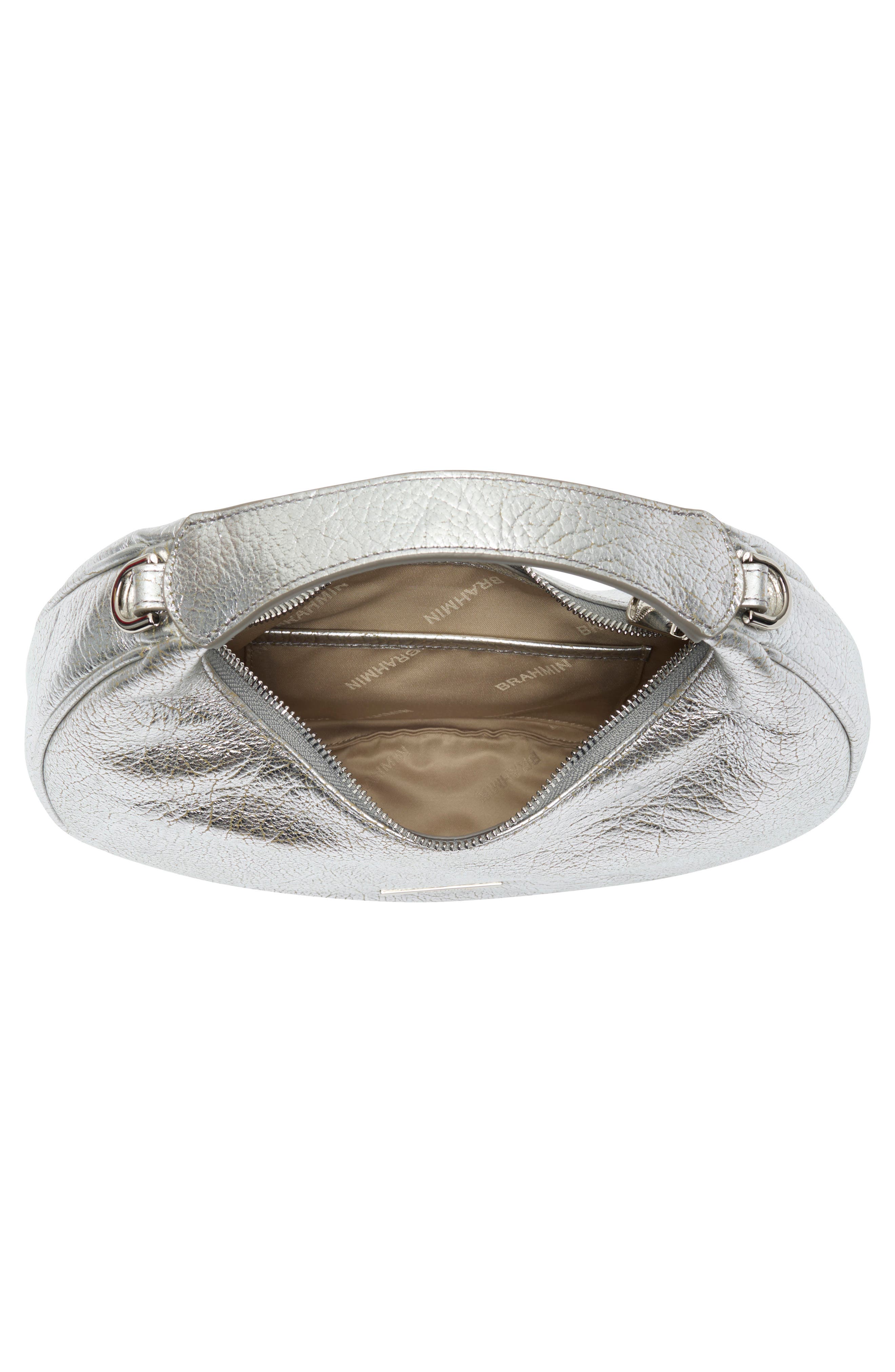 Mindy Leather Crescent Shoulder Bag, Alternate, color, SILVER DUCHESS