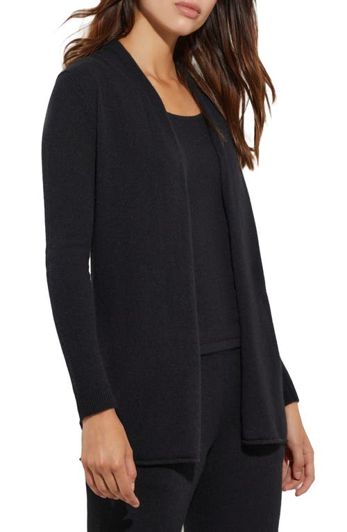 Misook Cashmere Open Front Cardigan In Black
