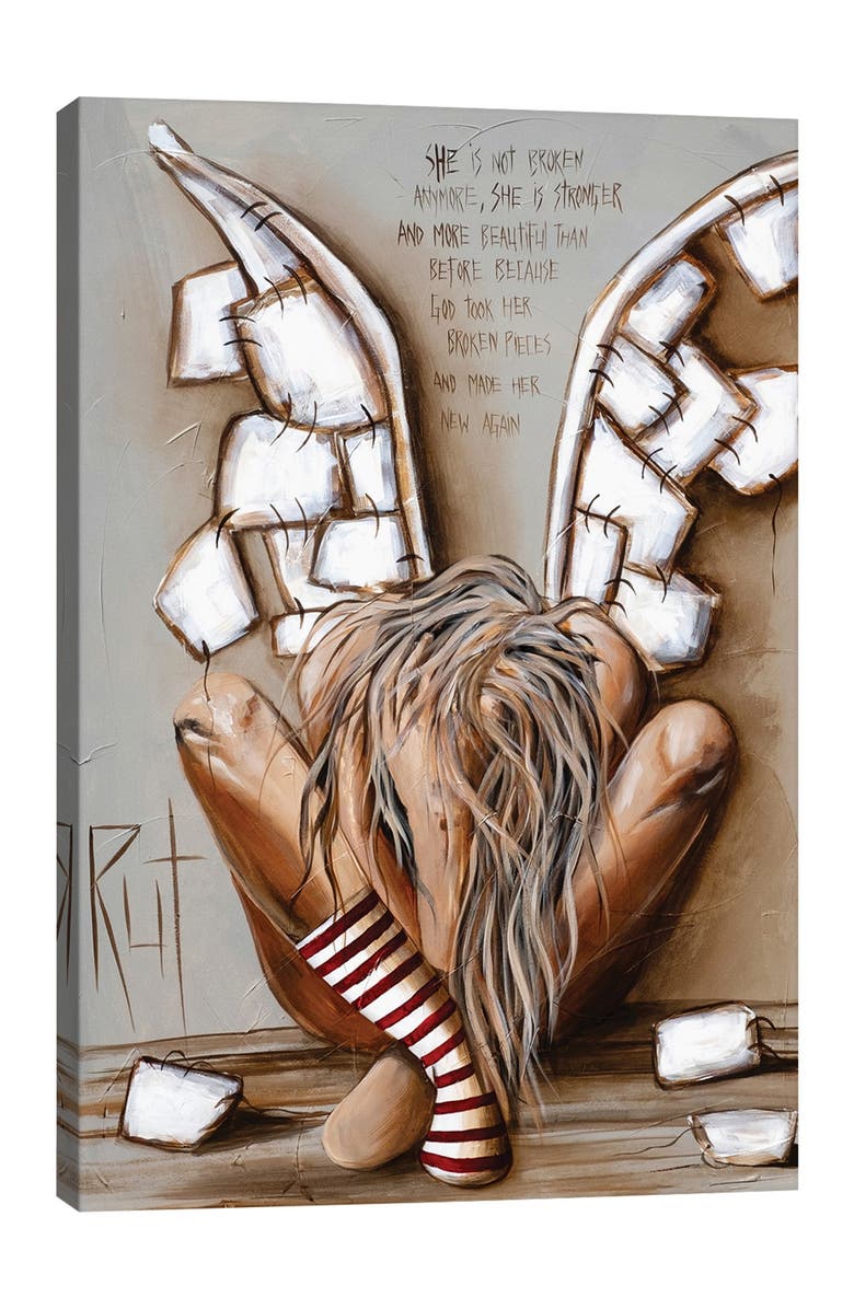 iCanvas She Is Not Broken by Rut Art Creations Canvas Wall Art 12" x 18", Alternate, color, 