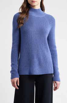 Eileen Fisher Raglan Sleeve Merino Wool Turtleneck Sweater