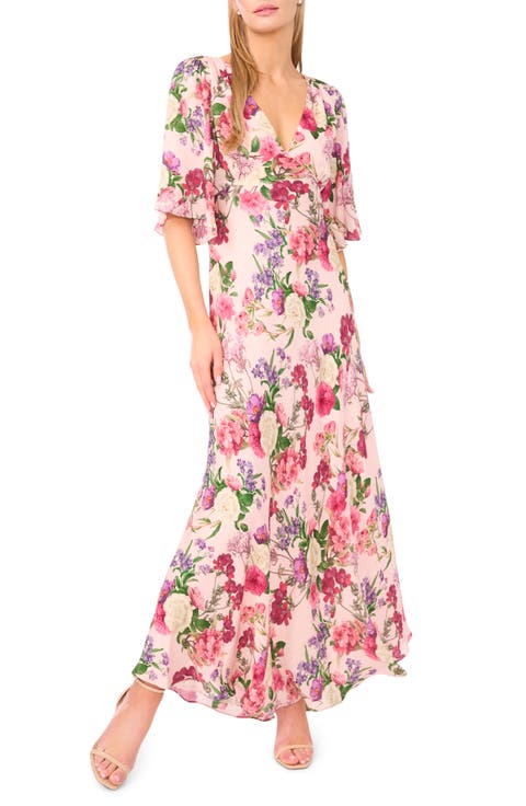 Briar Floral Flutter Sleeve Midi Dress