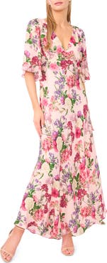 Ted Baker Briar Floral Flutter Sleeve Midi Dress