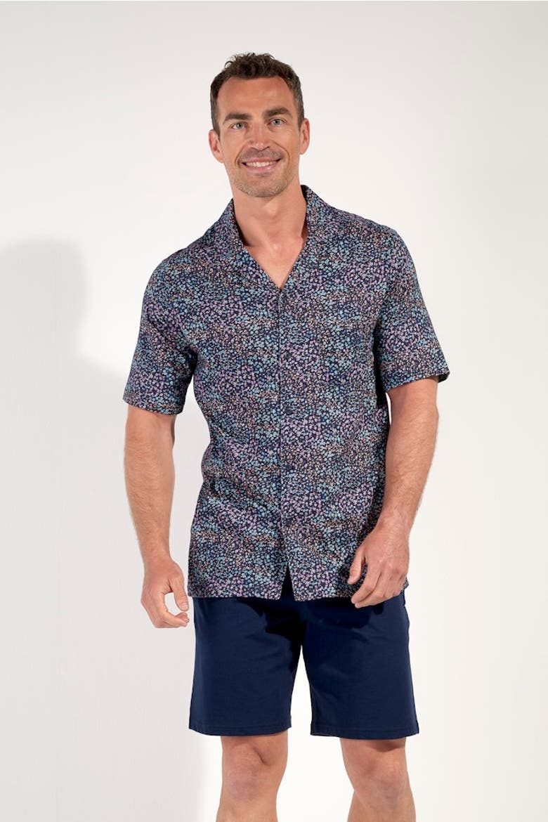 Vineyard Short Pajama Set, Alternate, color, Navy Print