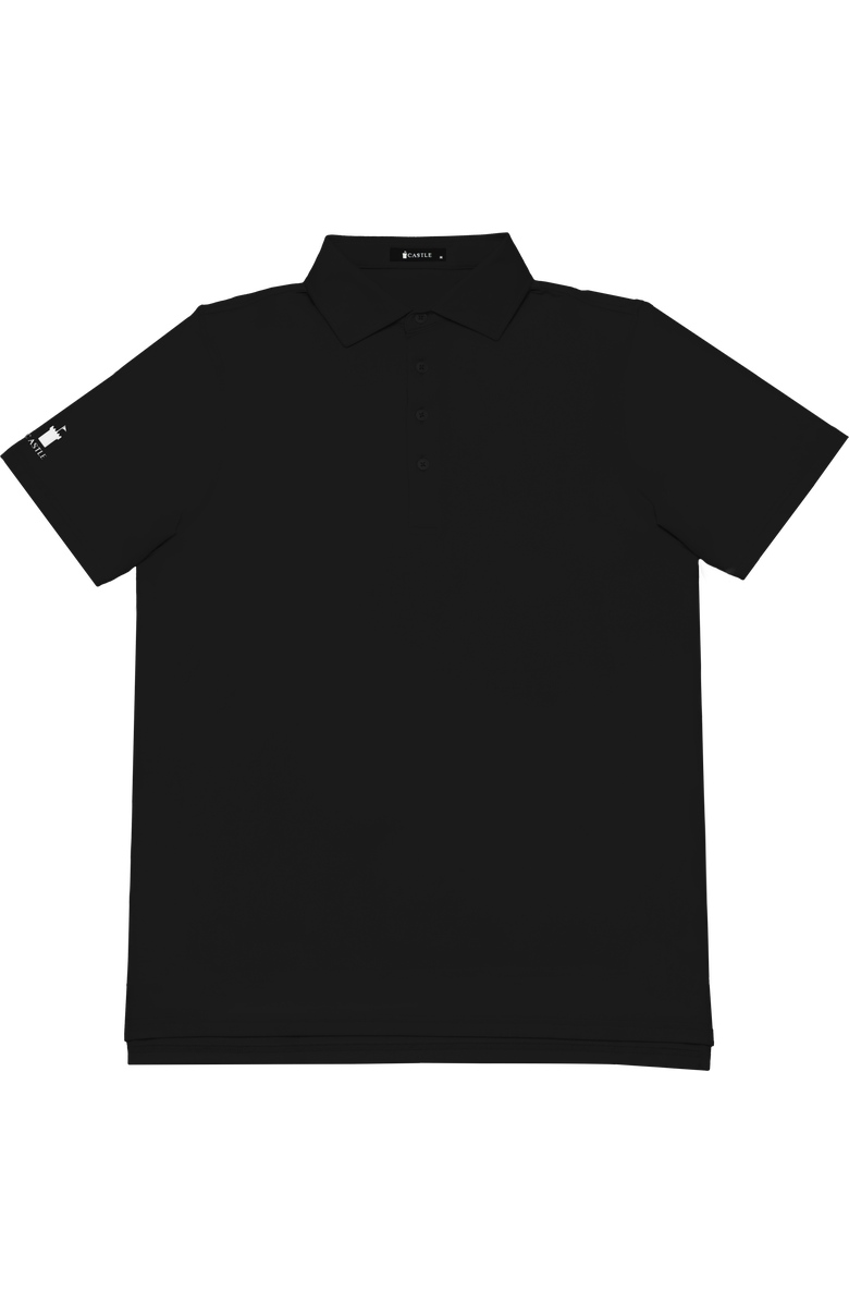 Castle Golf Performance Brushed Polo Shirt, Main, color, Black