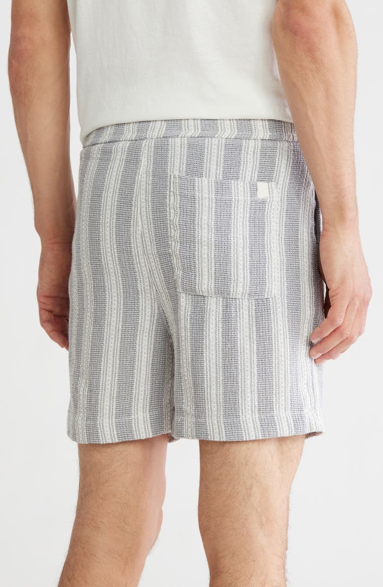 DENIM AND FLOWER Stripe Drawstring Shorts, Alternate, color, Gray