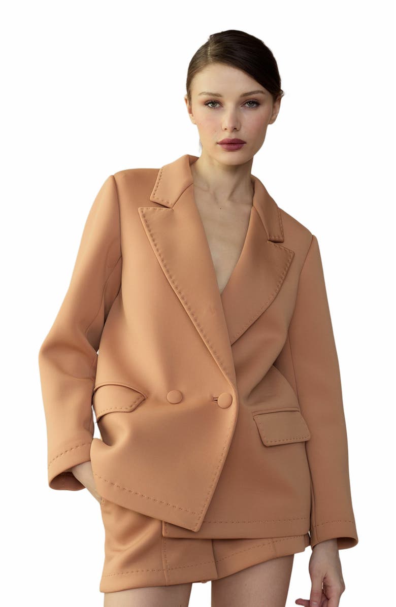 Cynthia Rowley Bonded Pick Stitch Jacket, Main, color, 