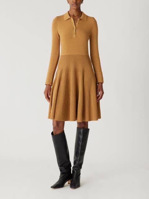 Ottoman Knit Ls Dress