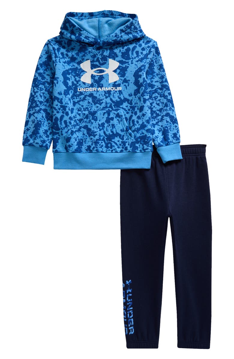 Under Armour Kids' Rival Geode Print Hoodie & Solid Sweatpants Set, Main, color, 
