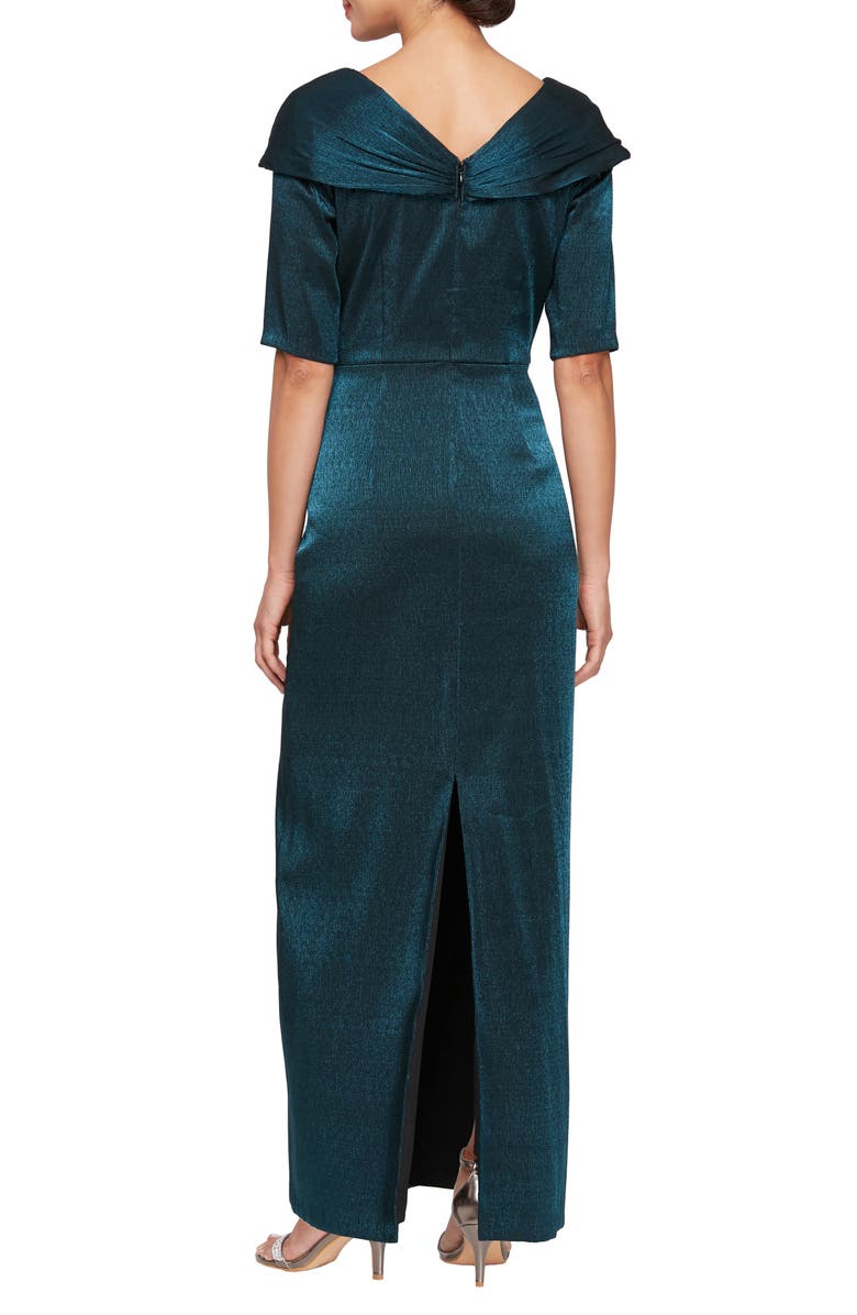 Alex Evenings Foldover Column Gown, Alternate, color, 