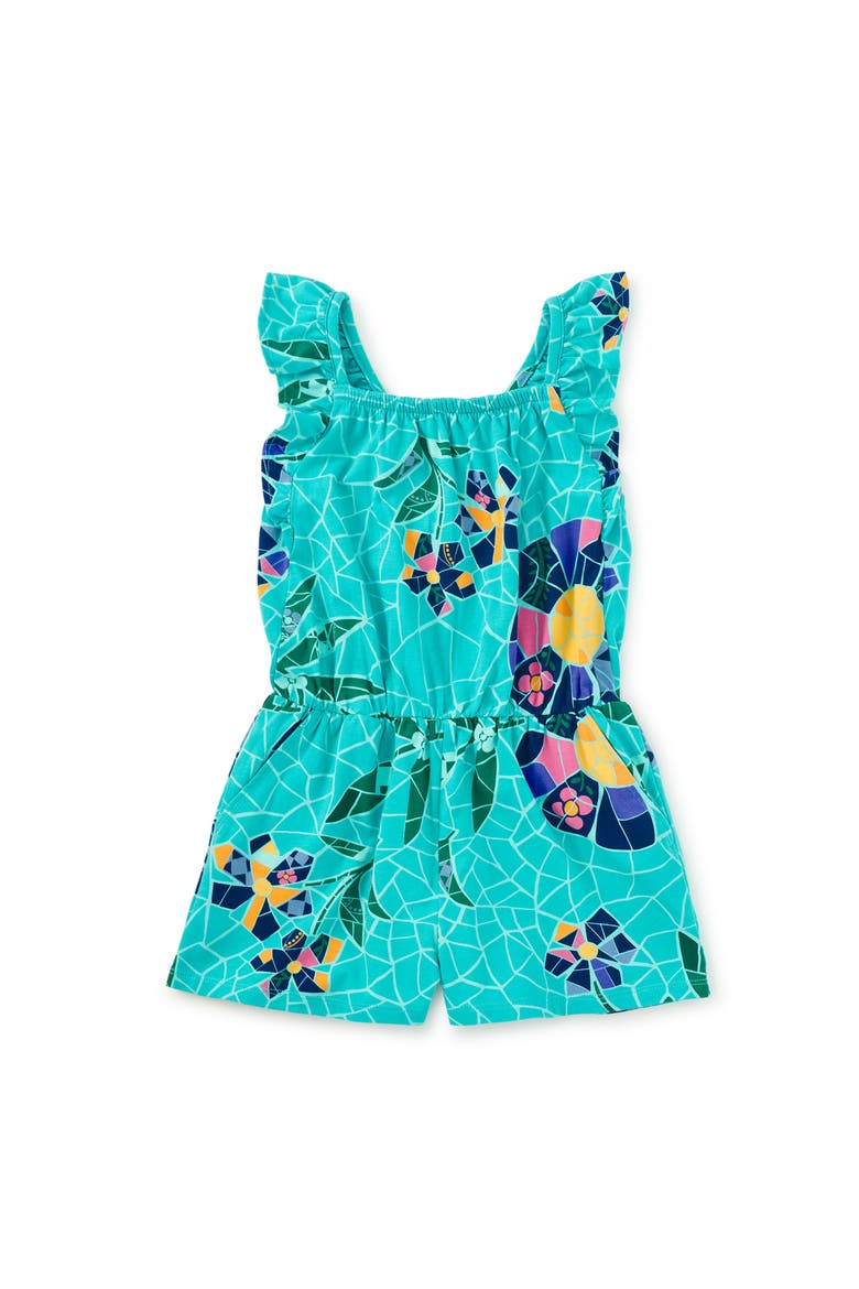 Ruffle Strap Romper, Main, color, Mosaic Floral