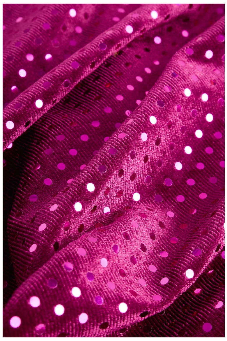 Kids' Foil Dot Velvet Dress, Alternate, color, BURGUNDY