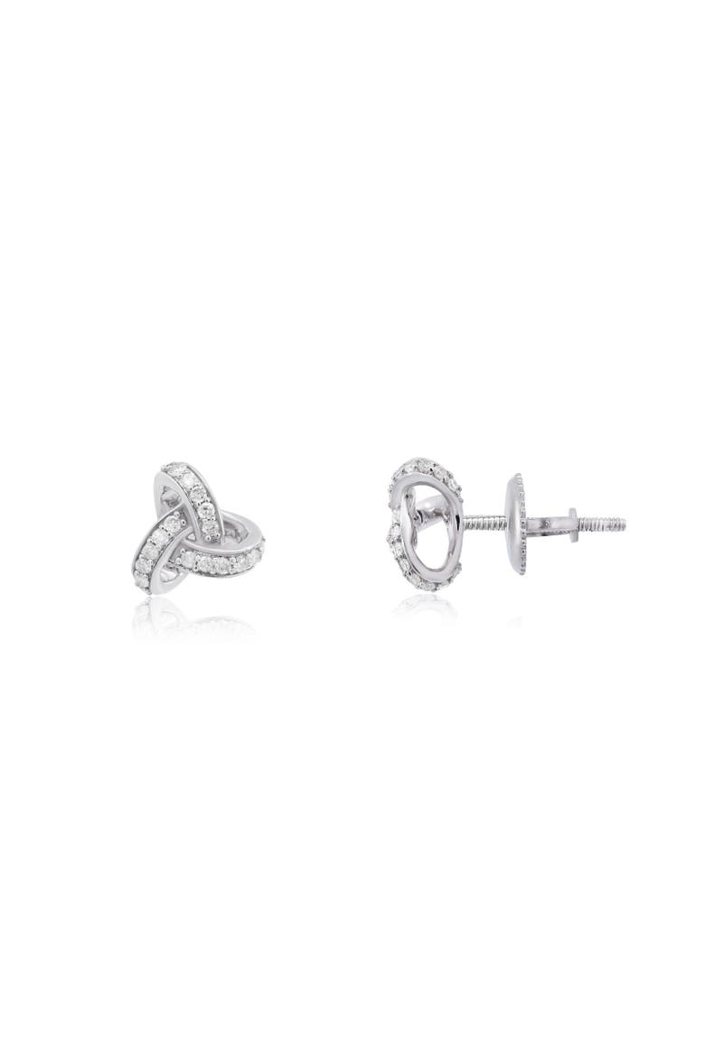 Diamond Twist Screw Back Stud Earrings, Main, color, Sterling Silver