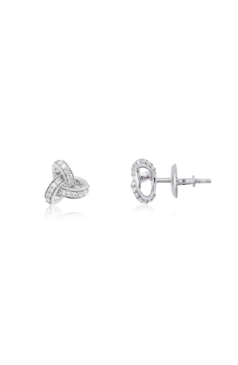 The Lovery Fine Jewelry Diamond Twist Screw Back Stud Earrings, Main, color, Sterling Silver