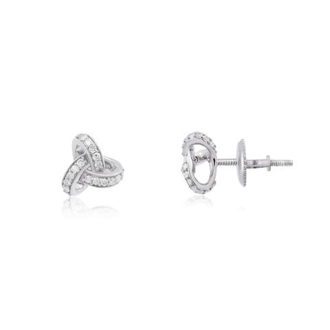 Diamond Twist Screw Back Stud Earrings
