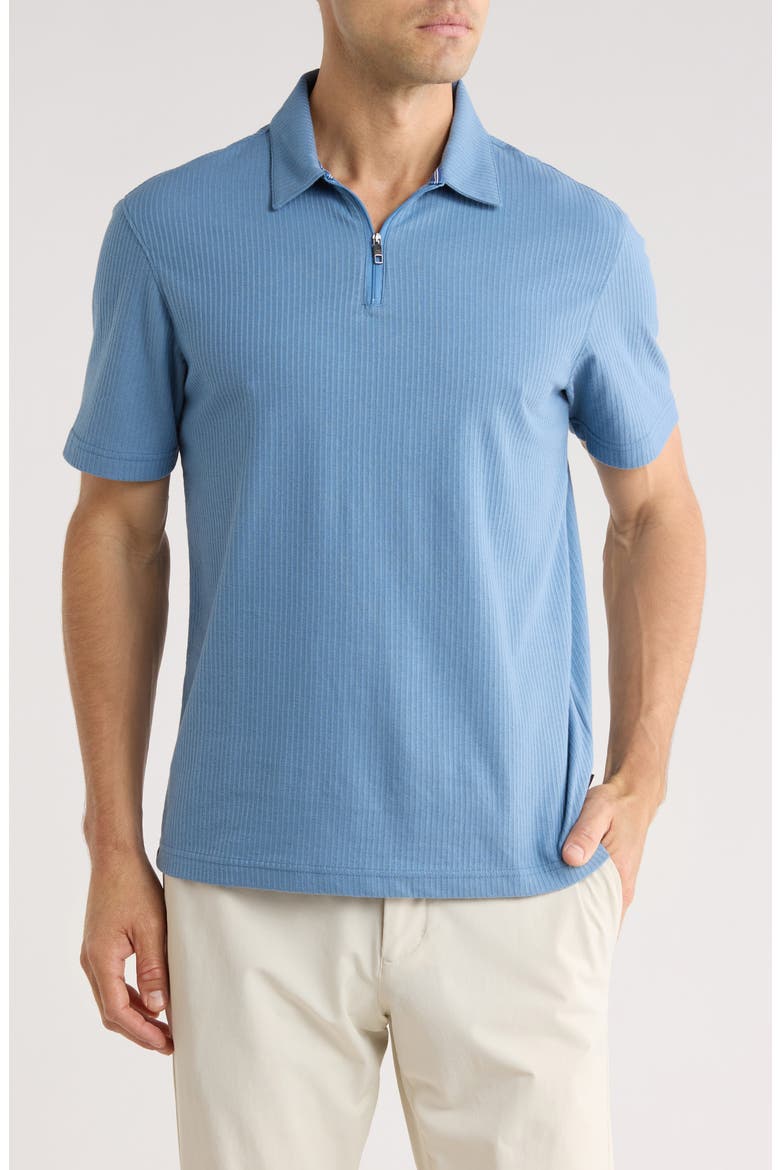 Quarter Zip Knit Polo, Main, color, CORONET BLUE