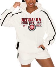 GAMEDAY COUTURE Women's Gameday Couture Cream Nebraska Huskers Down, Set, Go Pullover Hoodie and Shorts Set