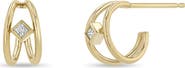 Zoë Chicco Diamond Double Wire Hoop Earrings