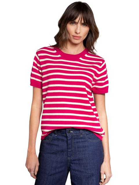 Striped Knitted Crew Neck Tee