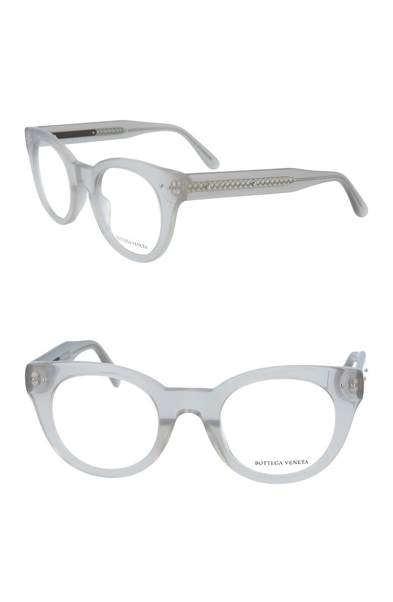 Bottega Veneta 47mm Round Optical Frames, Alternate, color,
