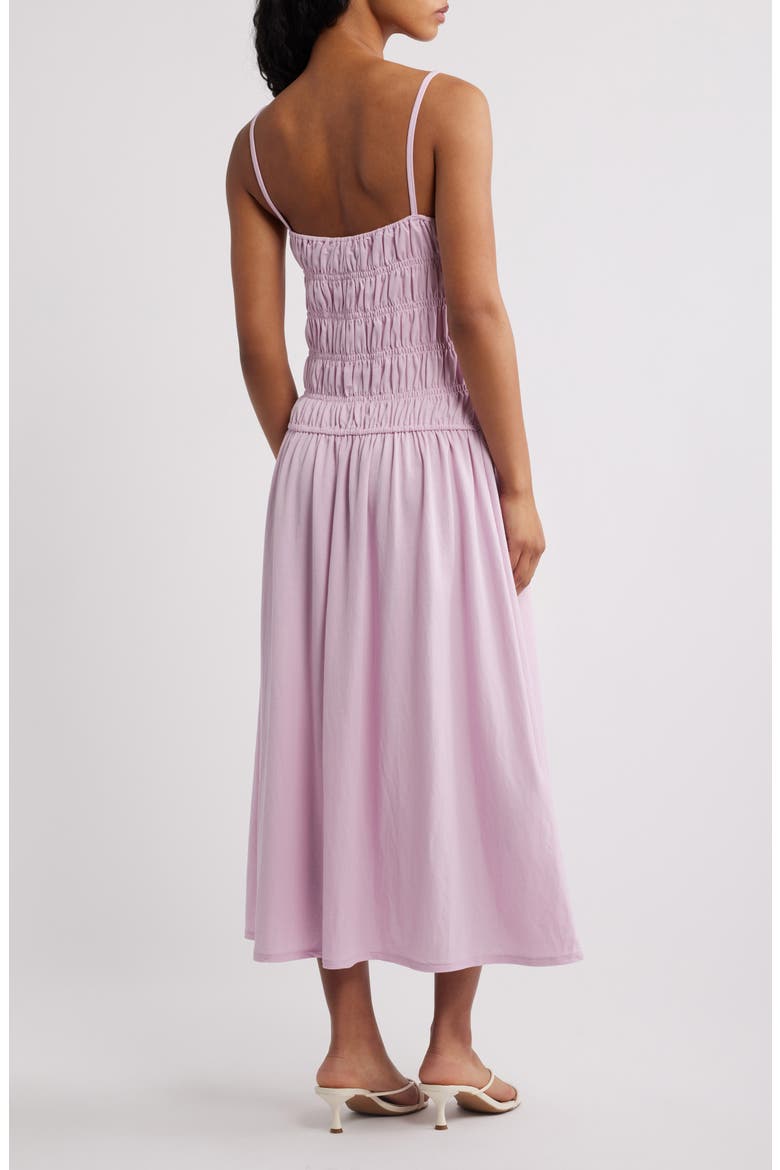 Ruched Bodice Midi Dress, Alternate, color, LIGHT PINK